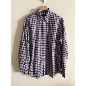 Ralph Lauren Oxford Shirt Men‎ XXL Dark Purple Plaid Classic Button Down Pony